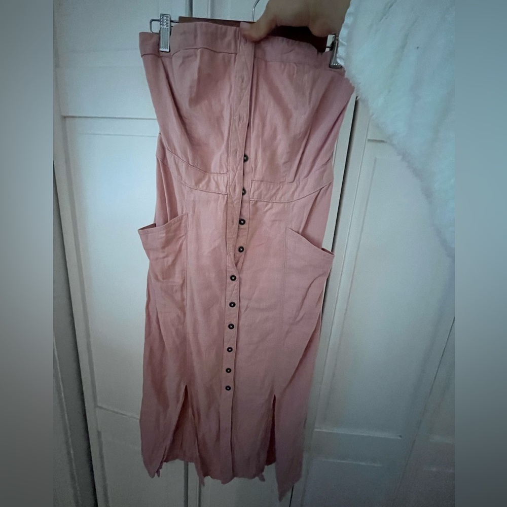 Urban outfitters Pink strapless midi dress